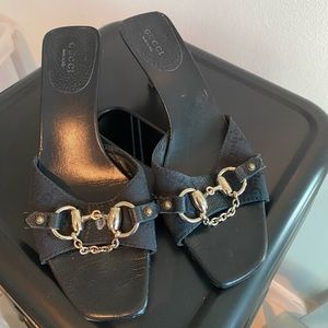 Gucci Black Buckle Sandals Sz 6